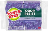 Scotch-Brite Scrub Dots Non-Scratch Scrub Sponge, Rinses Clean, for Washing Dishes and Cleaning Kitchen, 32 Scrub Sponges