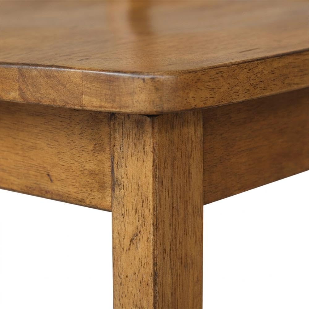 Solid Hardwood Dining Chair with X-Back and Contoured Seat by Furnifact – Wood, Pecan, Pack of 2