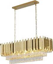 Bethel Gold Stainless Steel Chandelier with Clear Crystals - Modern Lighting 12