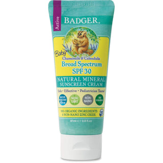 Balm Zinc Oxide Sunscreen Cream - SPF 30 - Chamomile & Calendula - 2.9 oz by Badger – 2.9 Fl Oz (Pack of 1), Multi, Model XA-063