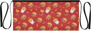 Kitchen Apron Burgers Fries | Unisex Server Apron with 3 Pockets, Adjustable for Waiters, Gardeners, Kitchen, BBQ, Painting and Restaurant Work