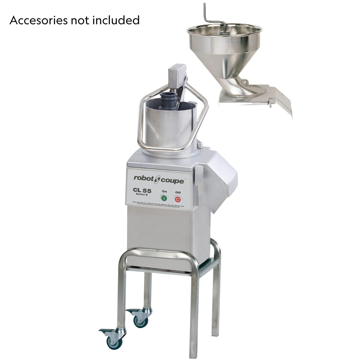 Single-Speed Cutter Mixer Continuous Feed Commercial Food Processor with Side Discharge by Robot Coupe – Stainless, Grey, Model CL52E