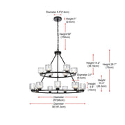 Cadence 15 Light Chandelier Black by Lighting Design – Iron, Black