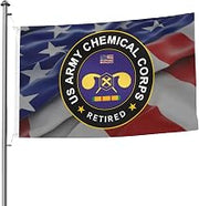 US Chemical Corps Vietnam Service Combat Retired Premium 5x8ft Double-Sided Flags with 2 Brass Grommets - All Weathe
