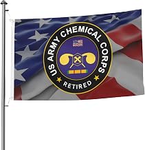 US Chemical Corps Vietnam Service Combat Retired Premium 5x8ft Double-Sided Flags with 2 Brass Grommets - All Weathe