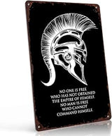 Spartan Helmet Quote Vintage Metal Wall Art Signs 8X12 Inch