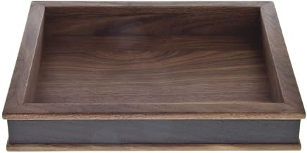 HUBERT Walnut Wood Serving Tray - 14" L x 12" W x 2 1/4" H