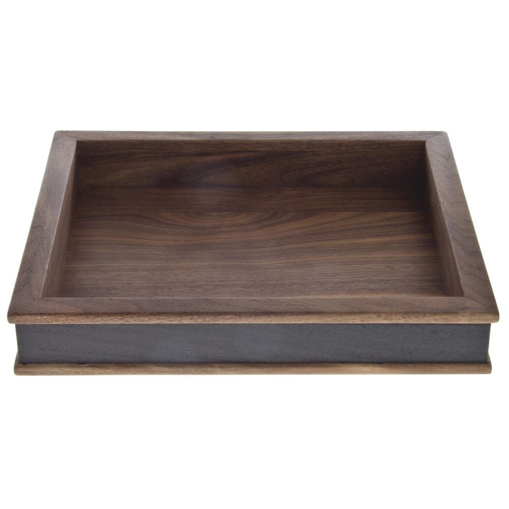 Walnut Wood Serving Tray - 14" L x 12" W x 2 1/4" H by HUBERT – 14" x 12" x 2.3", Wood, Model HU599-78