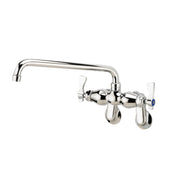 Royal Series Adjustable Wall Mount Faucet with 12" Spout by Krowne – 11"L x 16"W x 3"H, Brass, Chrome, Model 15-612L