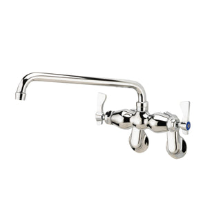 Royal Series Adjustable Wall Mount Faucet with 12" Spout by Krowne – 11"L x 16"W x 3"H, Brass, Chrome, Model 15-612L