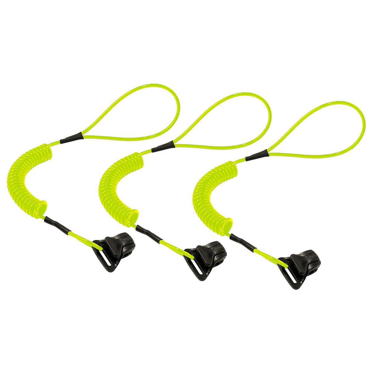 Ergodyne Lime / 3-Pack / Coil Lanyard - Clamp - 2lbs Restraint Ropes & Lanyards