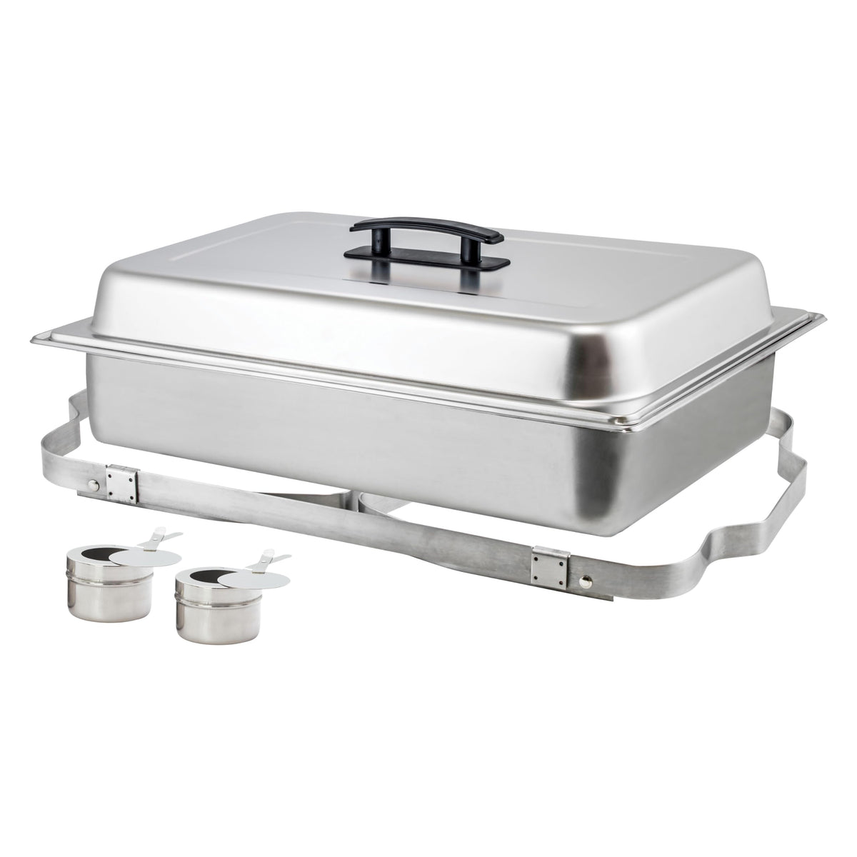 8 qt Silver Full-size Chafer with Folding Stand Chafer by Winco – 8 Quart (Full Size), 8.0 quarts, Stainless Steel, Silver, Model C-4080