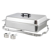 8 qt Silver Full-size Chafer with Folding Stand Chafer by Winco – 8 Quart (Full Size), 8.0 quarts, Stainless Steel, Silver, Model C-4080