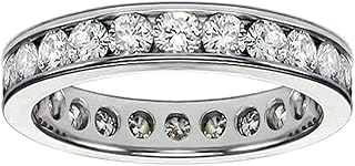 Platinum Round Diamond Eternity Anniversary Wedding Band in Channel Setting (1,65-2.25 CT TDW)