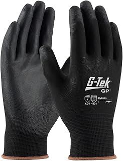 33-B125/XXL G-Tek ONX Black Nylon Glove with Polyurethane Grip, Black Polyurethane Coated Palm and Fingers, XX-Large, Pack of 300