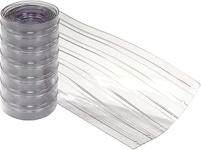 12" x 13' Scratch Resistant Ribbed Clear Strip for Strip Curtains