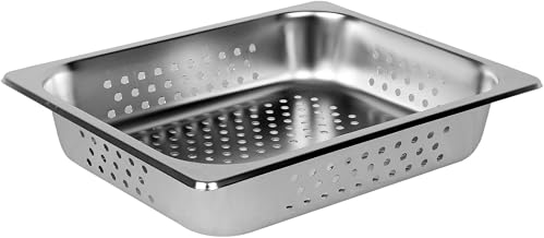Thunder Group half size 2 1/2" deep perforated 24 gauge steam pans, comes in each