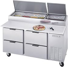 Beverage-Air 67" Pizza Top Refrigerated Counter with 4 Drawers