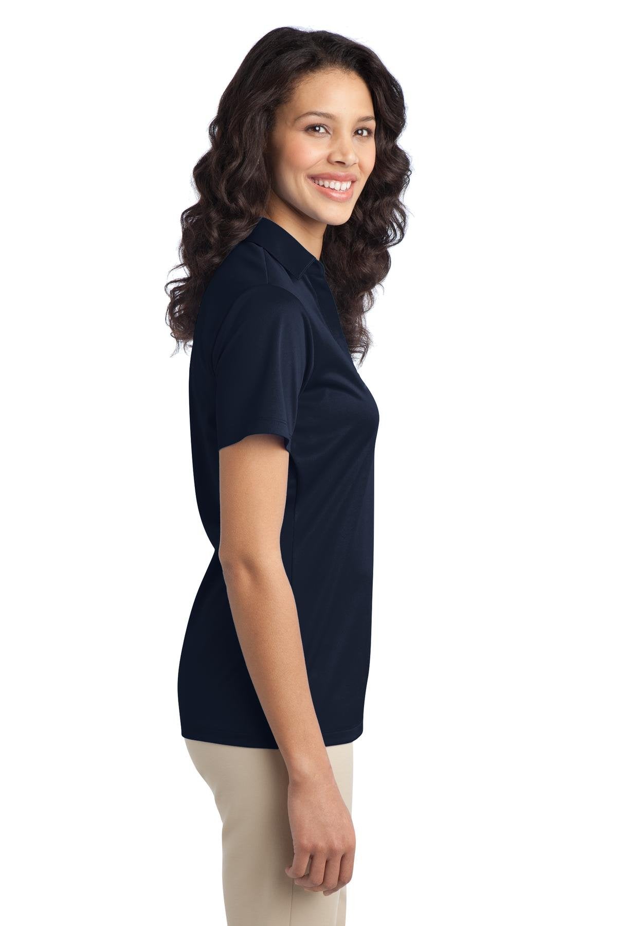 Women's Silk Touch Performance Polo Navy by Port Authority – Medium, Polyester,Silk, Navy, Model L540