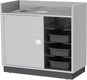 4610 49 1/2" Stainless Steel Four Tub Mobile Bussing / Waitress Station