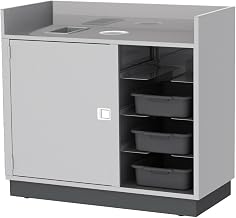 4610 49 1/2" Stainless Steel Four Tub Mobile Bussing / Waitress Station