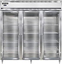 DL3R-SS-GD Designer Line Three Section Reach In Glass Door Refrigerator, Full Stainless