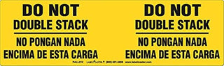 Labelmaster PALL212 Do Not Double Stack Label, Bilingual, Paper, 3" x 10 1/8" (Pack of 100)