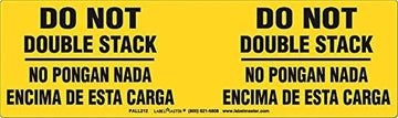 Labelmaster PALL212 Do Not Double Stack Label, Bilingual, Paper, 3" x 10 1/8" (Pack of 100)