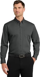 Port Authority Men's Long Sleeve Carefree Button-Down Poplin Shirt