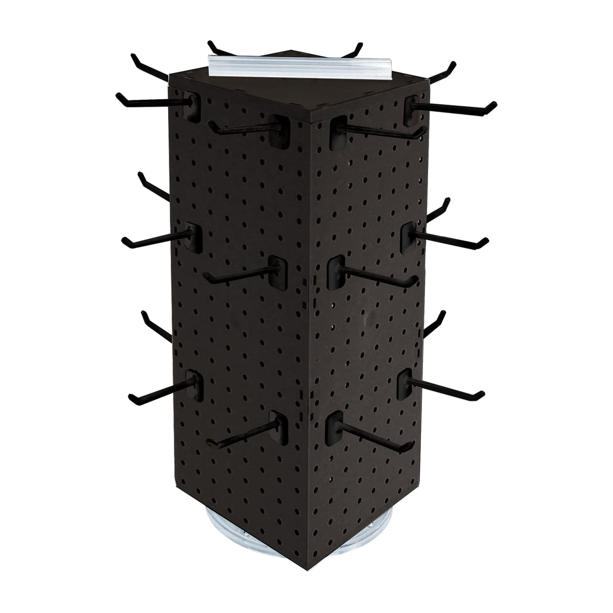 Azar Displays Pegboard + Hooks / Black / 8 inches (W) x 8 inches (D) x 20 inches (H) Display Racks