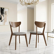 Polyester-Upholstered Mid-Century Modern Dining Side Chairs Set of by Furnifact – Wood, Brown, Pack of 2