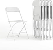 Flash Furniture Hercules Plastic Folding Event Chair, White, 10-Pack | Lightweight, 650 LBS. Weight Capacity