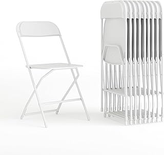 Flash Furniture Hercules Plastic Folding Event Chair, White, 10-Pack | Lightweight, 650 LBS. Weight Capacity