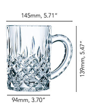 Noblesse Beer Mug by Nachtmann – 9.4 cm x 14.5 cm x 13.9 cm, 600 milliliters, Kristallglas, Transparent" Gold "Colorless, Pack of 2