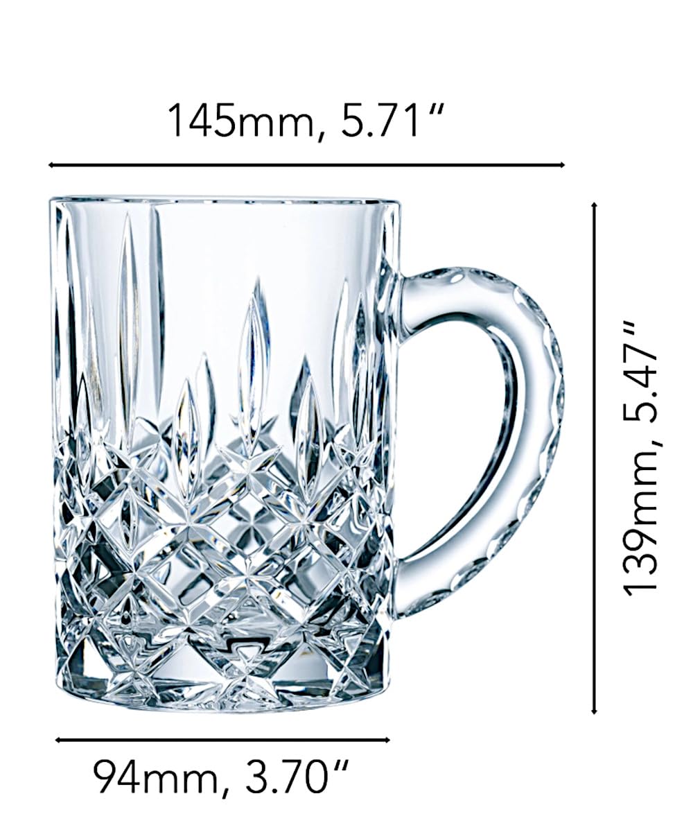Noblesse Beer Mug by Nachtmann – 9.4 cm x 14.5 cm x 13.9 cm, 600 milliliters, Kristallglas, Transparent" Gold "Colorless, Pack of 2