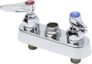 T&S Brass Workboard Faucet, Deck Mount, 4 Centers, Lever Ha,Chrome