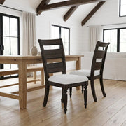 Solid Wood Ladder-Back Side Chairs Set of by Furnifact – Wood, Chocolate Brown, Pack of 2