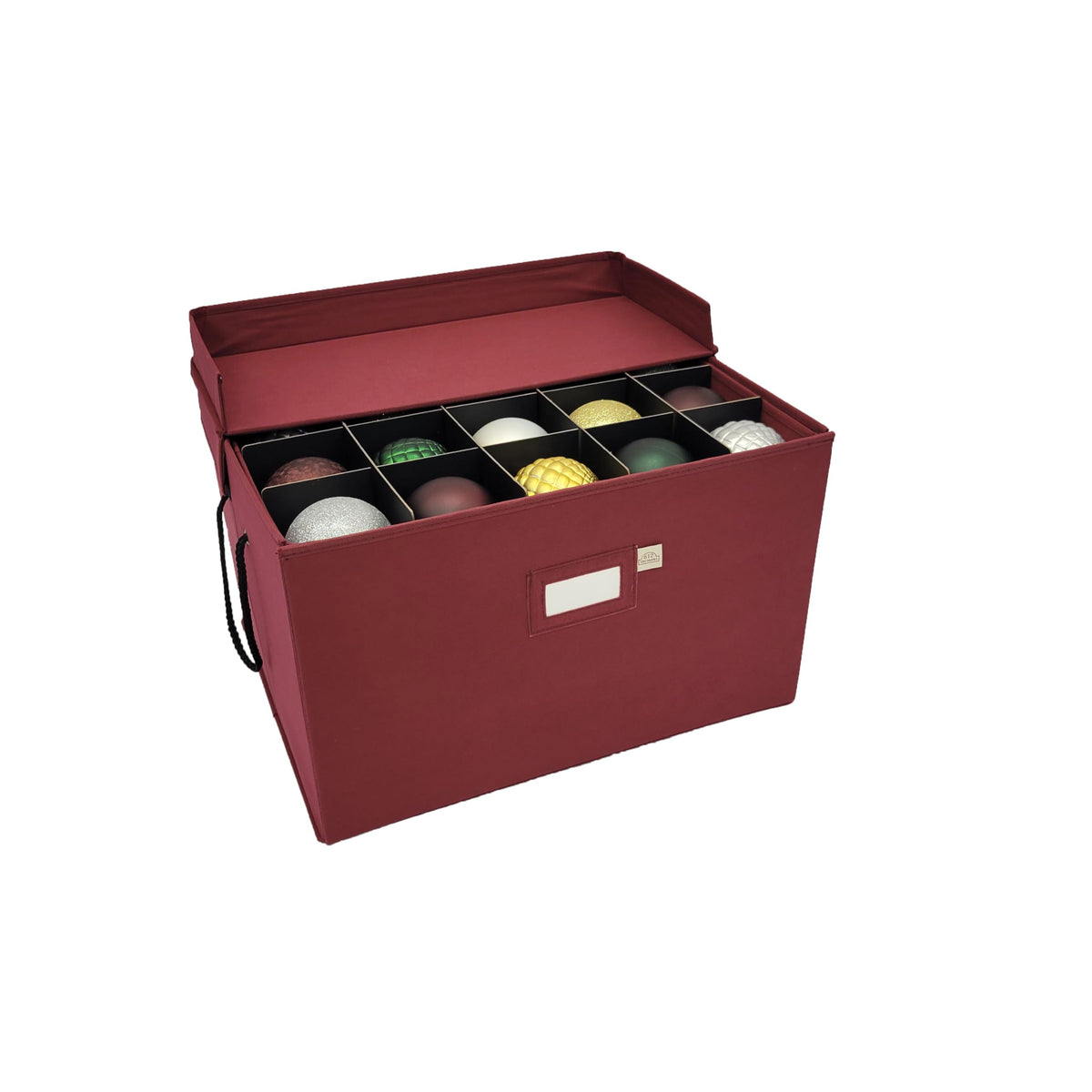 612 Vermont Ornament Storage Box, Holds 60 Ornaments of 4 Inches, Burgundy