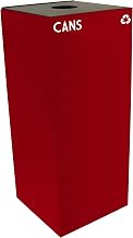 Witt Industries 36GC01-SC GeoCube Recycling Receptacle with Round Opening, Steel, 36 gal, Scarlet
