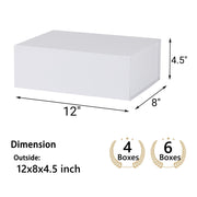 Mumupack Cardboard Gift Boxes, 12x8x4.5 Inches, White 6 Pack