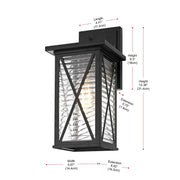 Jada One Light Outdoor Wall Sconce Black by Lighting Design – 40W max, Aluminum, Black