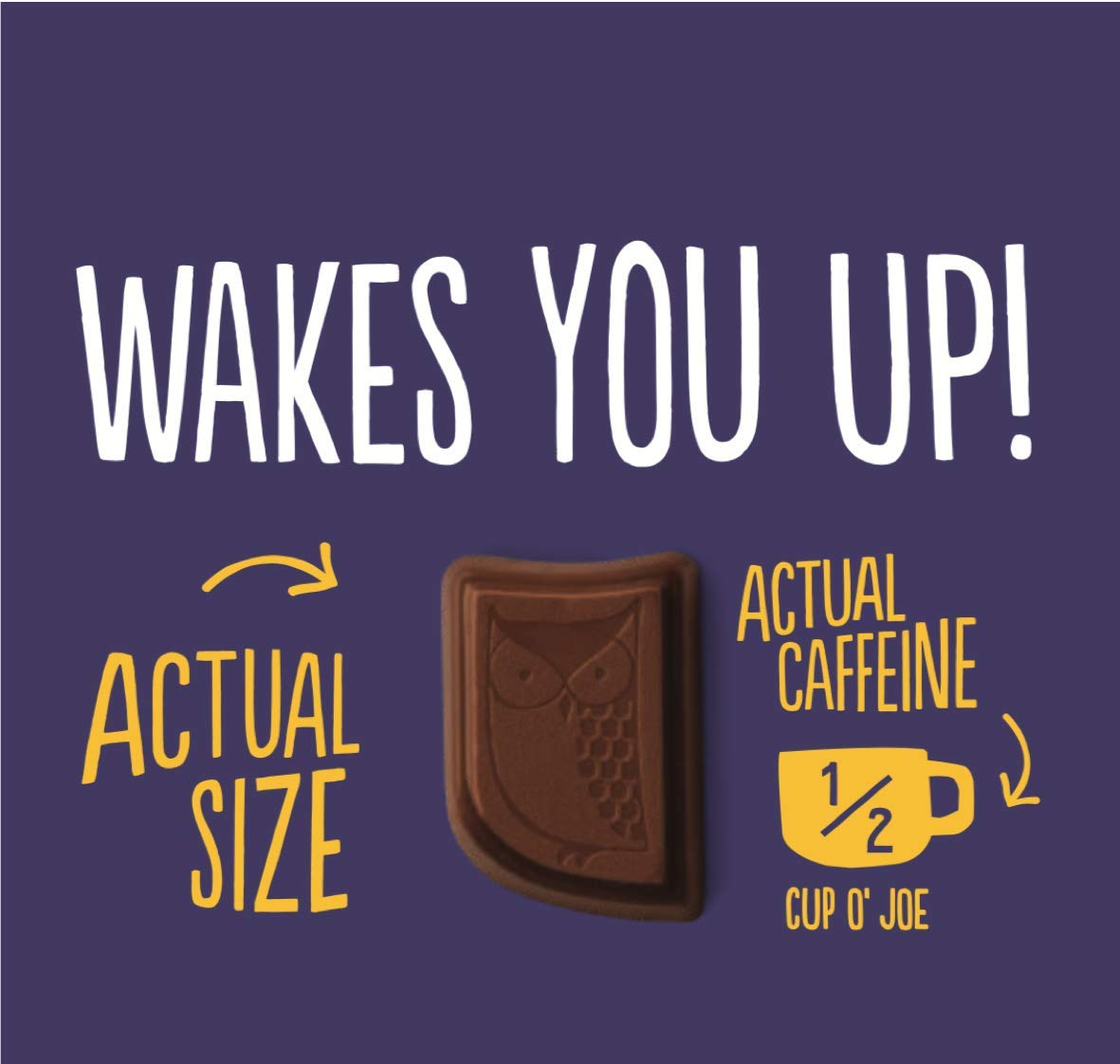 AWAKE Caffeinated Chocolate Dark Chocolate / 50 Count (Pack of 1) / Purple Energy Drinks
