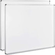 Global Industrial 60" W x 48" H Magnetic Whiteboard, Steel Surface | Aluminum Frame, Single-Sided Storage Bar, Includes 2 Whiteboards, Wall Mountable