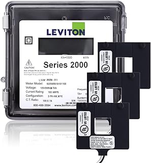 Leviton Series 2000 120/208V 3P4W 100A Outdoor kWh Meter Kit with 3 Split Core CTs, 2O208-1W