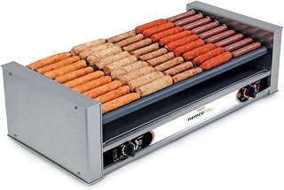 Nemco 8036-SLT-220 Slanted Hot Dog Roller Grill - 36 Hot Dog Capacity (220V)