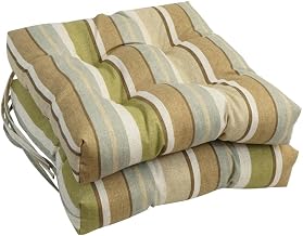 Blazing Needles 916X16SQ-T-6CH-OD-177 16 in. Spun Polyester Outdoor Square Tufted Chair Cushions Mcshetla Hazel - Set of 6