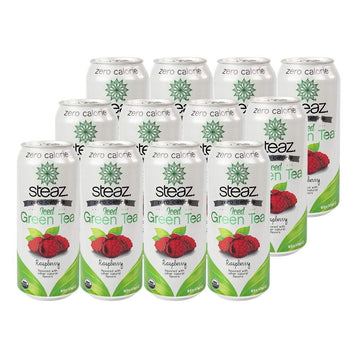 Zero Calorie Raspberry Tea 12 Pack by Steaz – 16 Fl Oz (Pack of 12), Pack of 12, Model 856820160000