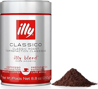 illy Ground Espresso Coffee, Classico Medium Roast, 8.8 oz