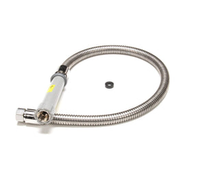 B-0032-H Hose by T&S Brass – not_applicable, 1.0 load, Polished chrome plated brass end fittings, thermoplastic handle and stainless steel hose, Brass, Model TSB-0032-H
