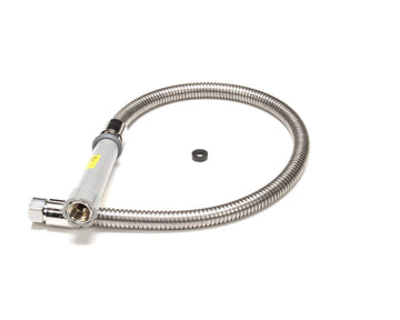B-0032-H Hose by T&S Brass – not_applicable, 1.0 load, Polished chrome plated brass end fittings, thermoplastic handle and stainless steel hose, Brass, Model TSB-0032-H